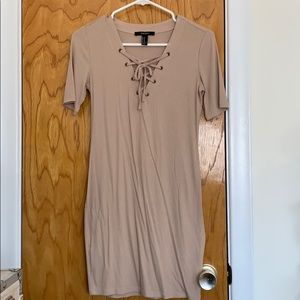 Forever 21 // NWOT ribbed beige dress